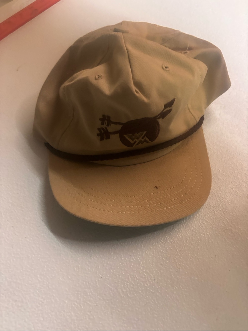 Vintage Town Talk Tan Rope Snapback Hat Louisville KY Graphic Cap